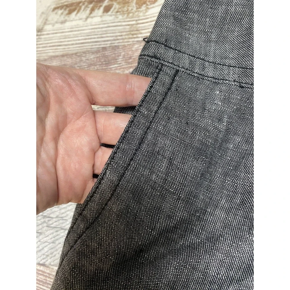 Banana Republic 100% Linen Skirt Size 6 Gray Pencil Skirt Business Casual
